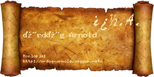 Ördög Arnold névjegykártya